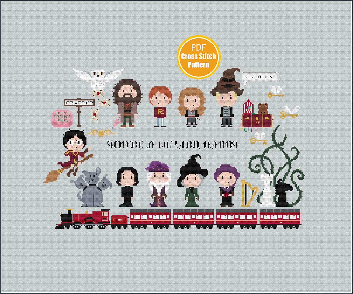 You're a Wizard Cross stitch Pattern - PDF Download - Crossstitch