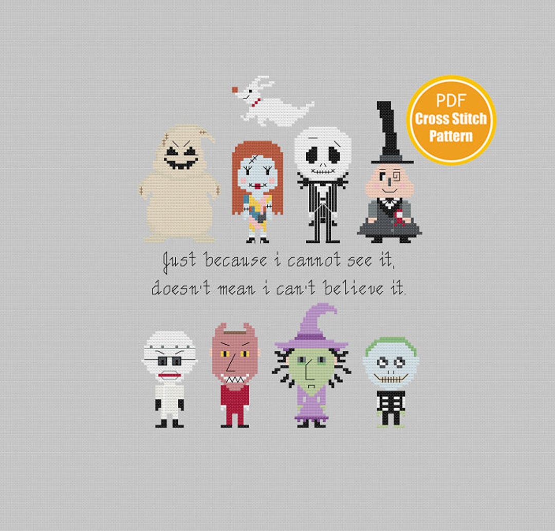 The Nightmare Before Christmas Inspired Cross Stitch Pattern