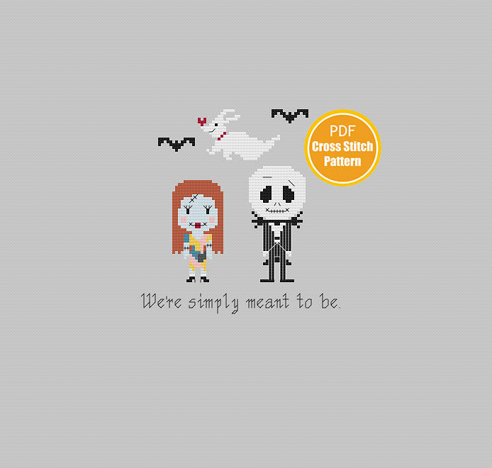 Jack Skellington Inspired Cross stitch - Halloween Cross stitch - Jac…