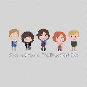 80s Film Cross stitch Pattern Don't you forget about me PDF Download We're all pretty bizarre Crossstitch image 2
