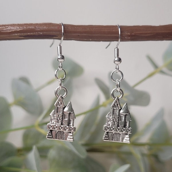 Castle charm drop earrings - fairytale - princess - romantic - enchanted - regal elegance - vintage inspired - whimsical - royal - charming