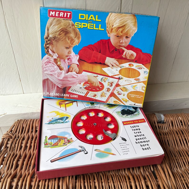 Dialling Game Playing Vintage DIAL and SPELL Game by Merit Play and Learn Spelling & Words ...