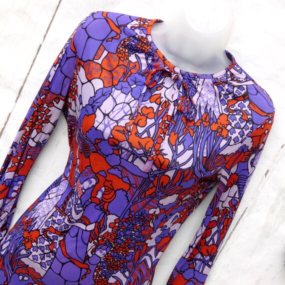 Vintage 1960s Mod Psychedelic Tunic Top Scooter Go