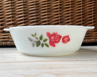 Vintage JAJ Pyrex June Rose Casserole Round Dish No 509 1964-1970 22cm/8.6" Kitchenalia Retro Kitchen Vintage Cookware England