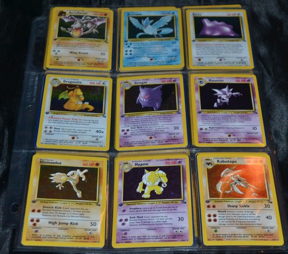 Pokemon Fossil Set 1st Edition 62/62 Complete | Etsy