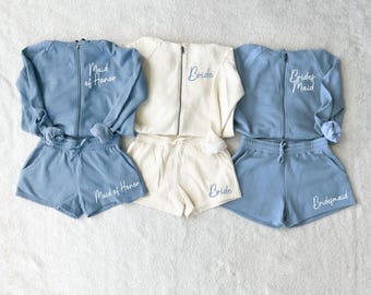 Bridesmaid PJ Set, Custom Wedding Pajamas, Bridal Party Pajamas, Getting Ready Outfit, Bridesmaid Gift, Personalized Sweatsuit