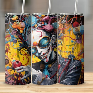 Weird Abstract Art 20oz Sublimation Tumbler Design, Straight and Tapered Skinny Tumbler Wrap PNG, Sublimation Design
