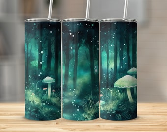 Emerald Mystic Watercolor 20oz Sublimation Tumbler Design, Straight and Tapered Skinny Tumbler Wrap PNG, Sublimation Design