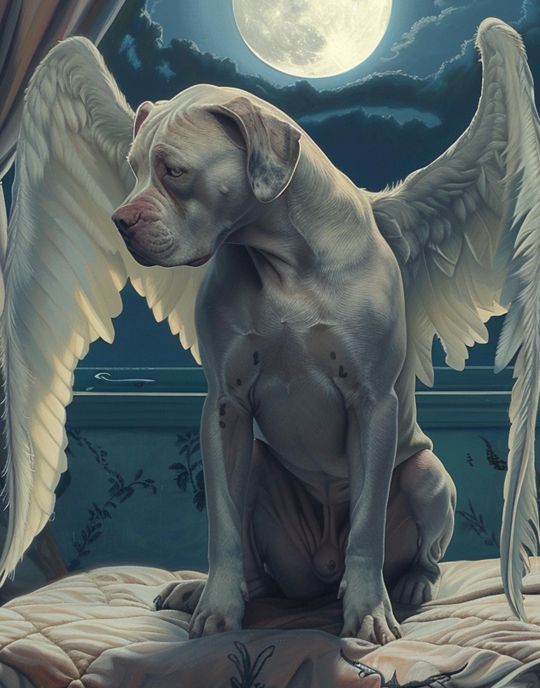 Pit Bull Angel Printable Wall Art, Pit Bull Gift, Pit Bull Decor, Loss ...