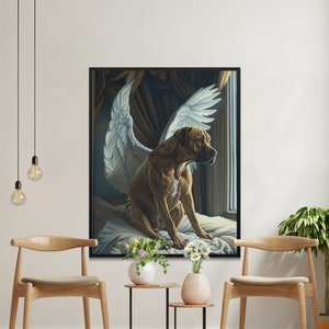 Pit Bull with Angel Wings Wall Art, Remembrance Gift, Pet Memorial Photo, Pit Bull Loss, Personalized Gift, Pet Loss Portrait, Angel Wings image 5