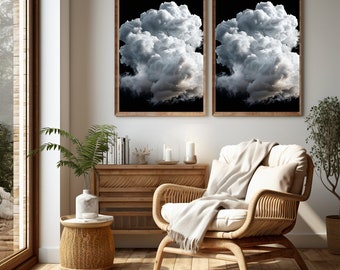 Canvas Wall Art, Cloud Art, Framed Wall Art, 3 Piece Wall Art, Wall Art Decor, Kids Room Decor, Nursery Wall Art, Relaxing Bedroom Art