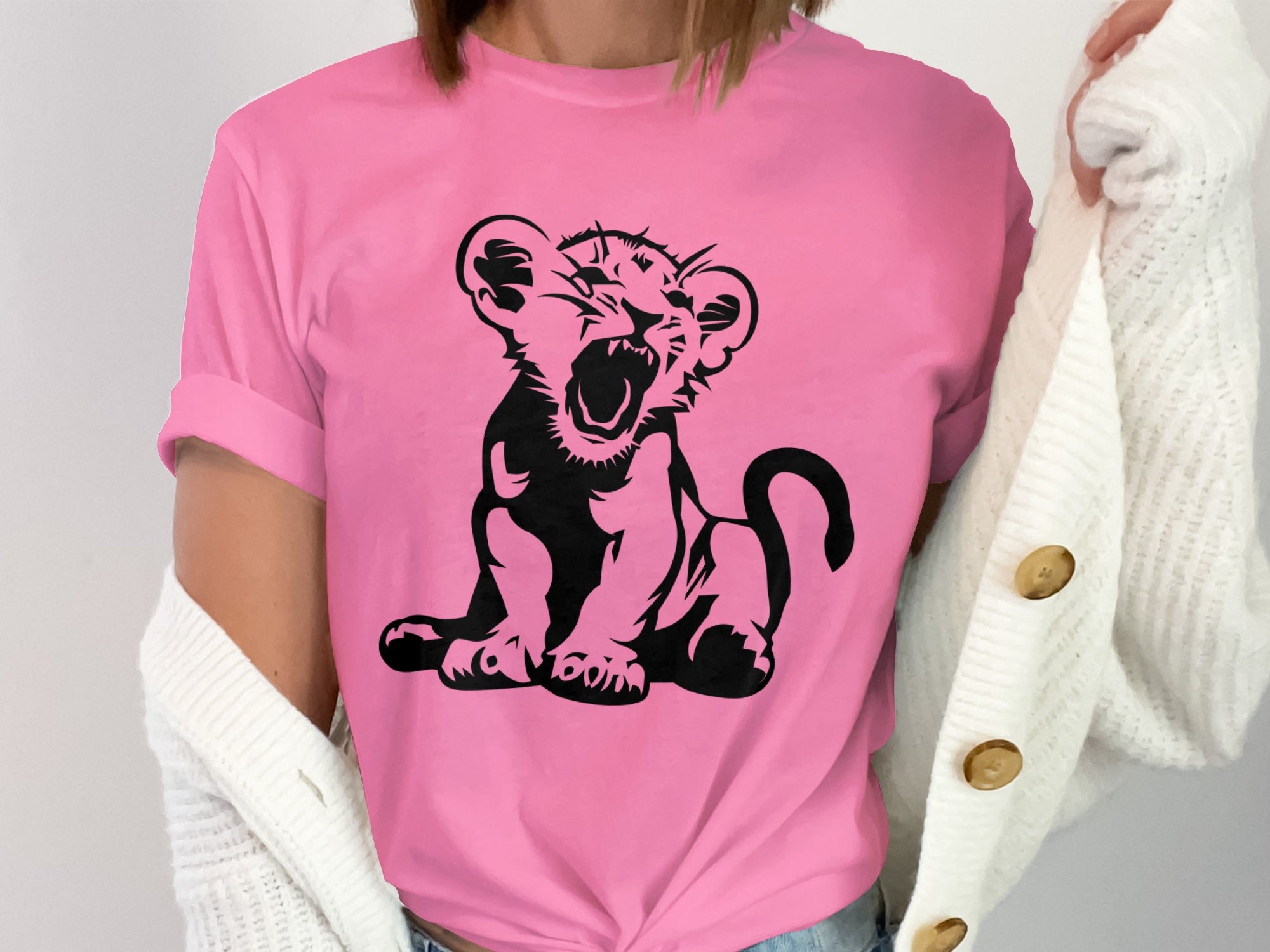 Roaring Baby Cub Lion Digital SVG CUT, Baby Cub Lion Svg, Roaring Baby