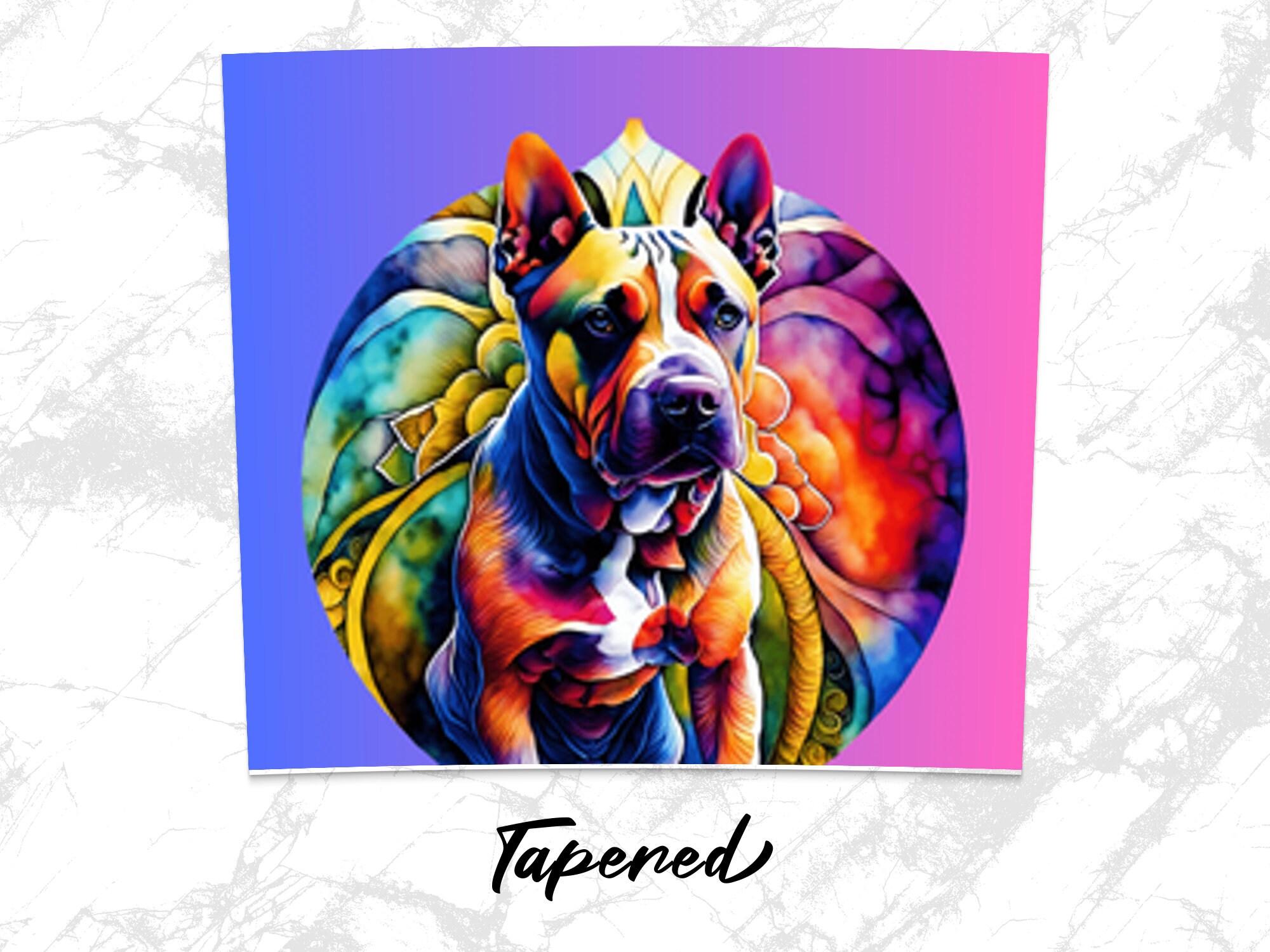 Psychedelic Pit Bull Tumbler Wrap, 20oz Skinny Tumbler Wrap Straight ...