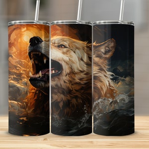 Sinking Sea Bear 20oz Sublimation Tumbler Design, Straight and Tapered Skinny Tumbler Wrap PNG, Sublimation Design