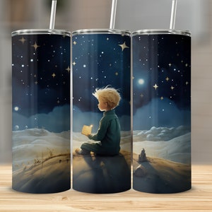 Little Prince Constellation 20oz Sublimation Tumbler Design, Straight and Tapered Skinny Tumbler Wrap PNG, Sublimation Design