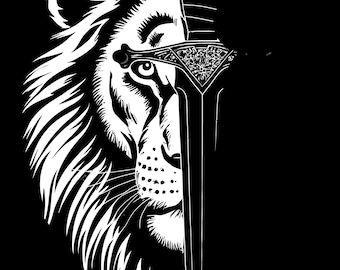 Lion of Judah Black SVG Digital Cut, Vector File, Jesus Tee Shirt, Lion Tribe of Judah svg png, Vector File, Cricut File, Christian png