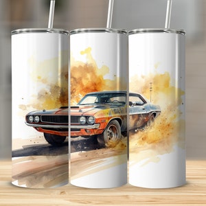 3D Classic Race Car 20oz skinny tumbler wrap straight and tapered tumbler sublimation design PNG of 3D Classic Race Car