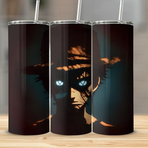 Sinister Luffy Horror Anime, 20oz Sublimation Tumbler Design, Straight and Tapered Skinny Tumbler Wrap PNG, Sublimation Design