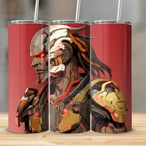 Bicchiere sottile da 20 once Inca Warrior, bicchiere dritto e conico, design a sublimazione PNG di Inca Warrior