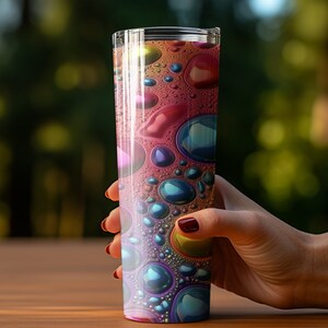 Gobelet bulle néon, motifs de gobelet à sublimation 20 oz, gobelet mince droit et conique PNG, motif à sublimation, image 3d, bulle png thumbnail image 3