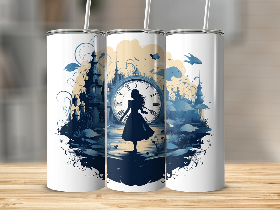 Alice in Wonderland 20oz Skinny Tumbler Wrap Straight and Tapered