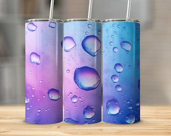 Conception de gobelet à sublimation de fond aquarelle 20 oz, enveloppe de gobelet mince droite et conique PNG, conception de sublimation