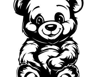 Teddy Bear Digital SVG PNG Cut, Teddy Bear svg, Teddy Bear Clipart, Nursery svg, Teddy Bear Silhouette, Baby Bear svg, Tee Shirt Design