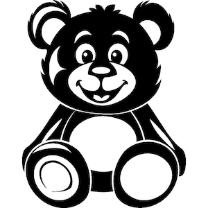 Teddy Bear Digital SVG PNG Cut, Cricut Cut files, Teddy Bear Silhouette, Cute Bear Coloring page svg, Bear outline svg, Nursery Bear clipart
