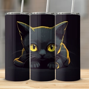 Niedliche Katzenbecher, 20 Unzen dünner Becher wickeln, gerader und konischer Becher Sublimationsdesign, Katzenliebhaber, Katze png, süße Katze png, Tierliebhaber