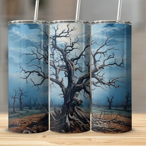 Dead Tree 20oz Sublimation Tumbler Design, Straight and Tapered Skinny Tumbler Wrap PNG, Sublimation Design