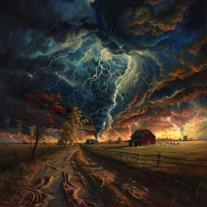 Tornado Storm Wall Art, Weather Décor, Tornado Rain Decor, Nature Artwork, Cyclone Print, Watercolor Tornado Wall Art, Cyclone Tornado