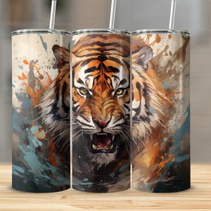 Tiger Tumbler, 20oz Sublimation Tumbler Design, Straight and Tapered Skinny Tumbler Wrap, tiger tiger tiger, safari animals, animal lovers