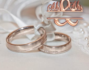 Personal Name Rose Gold Bride Groom Tumbler, 20oz Skinny tumbler wrap, Bride Groom Favor, Custom Mr Mrs, Rose Gold Groom Bride Tumbler