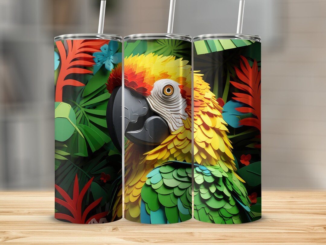 Magazine Design Parroot Parrot Magazine Cover 20oz Sublimation Tumbler Design, Straight and ...