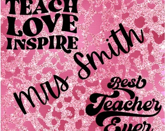 Custom Name Best Teacher Ever 20 oz Skinny Tumbler Png, Boho Teacher Design, Teacher Life Tumbler Png, Favorite Teacher Tumbler Wrap