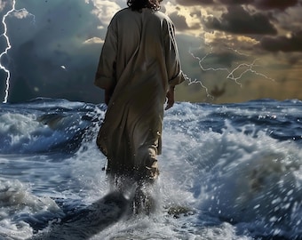 Jesus Walks on the Water Wall Art, Christian Wall Art, God Wall Art, God Jesus Wall Art, Walking on the Water, Religious Wall Art, Jesus Art
