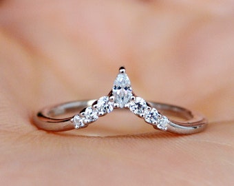 925 Sterling Silver Curved Band Stackable Band