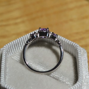 Delicate Natural Amethyst Ring Amethyst Engagement Ring Wedding Ring Sterling Silver Ring Anniversary Ring Birthday Present/Gift image 3