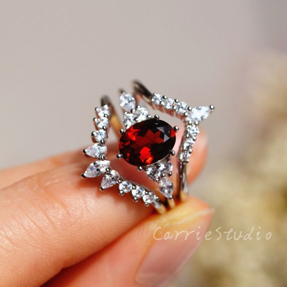 Red garnet ring sale