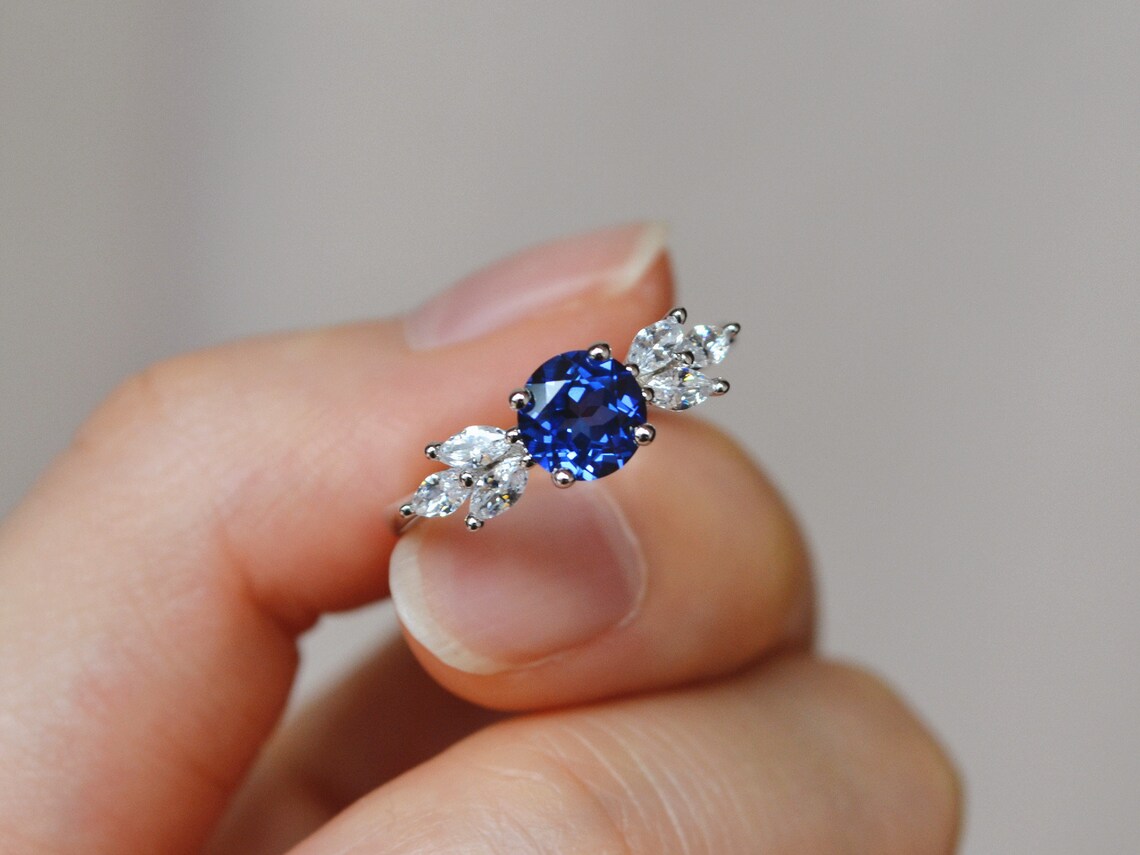 Sapphire Ring Sapphire Promise Ring Anniversary Ring Birthday Etsy