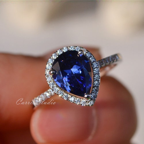 Pear Tanzanite Ring Tanzanite Engagement Ring Wedding Ring Etsy