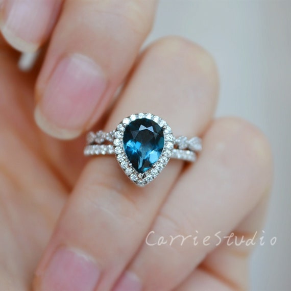 Etsy blue topaz deals ring