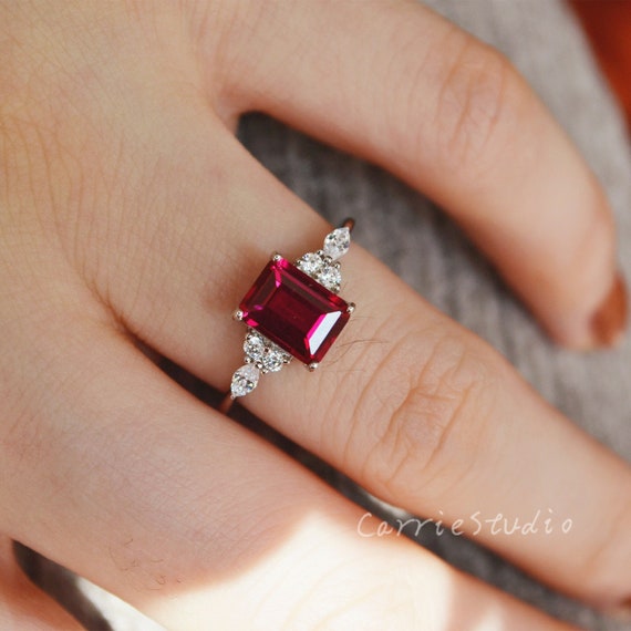 Leo Rosi Luxury Heart Ruby Ring for Women | Groupon