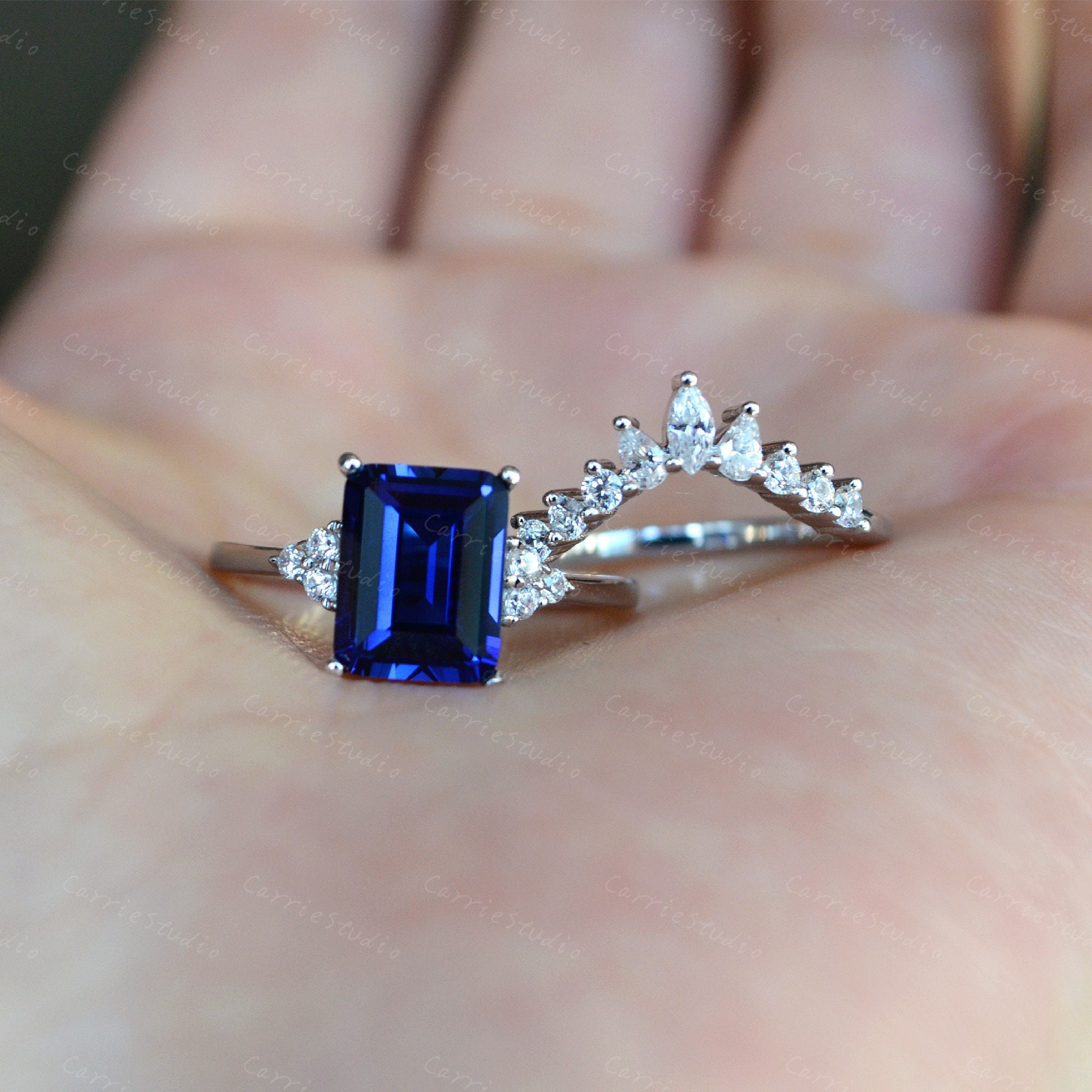 専用です　エメラルドリーフネックレス　サファイアリング　2点おまとめ 楽天市場】Pt900 サファイア ダイヤモンド 取り巻き ネックレス