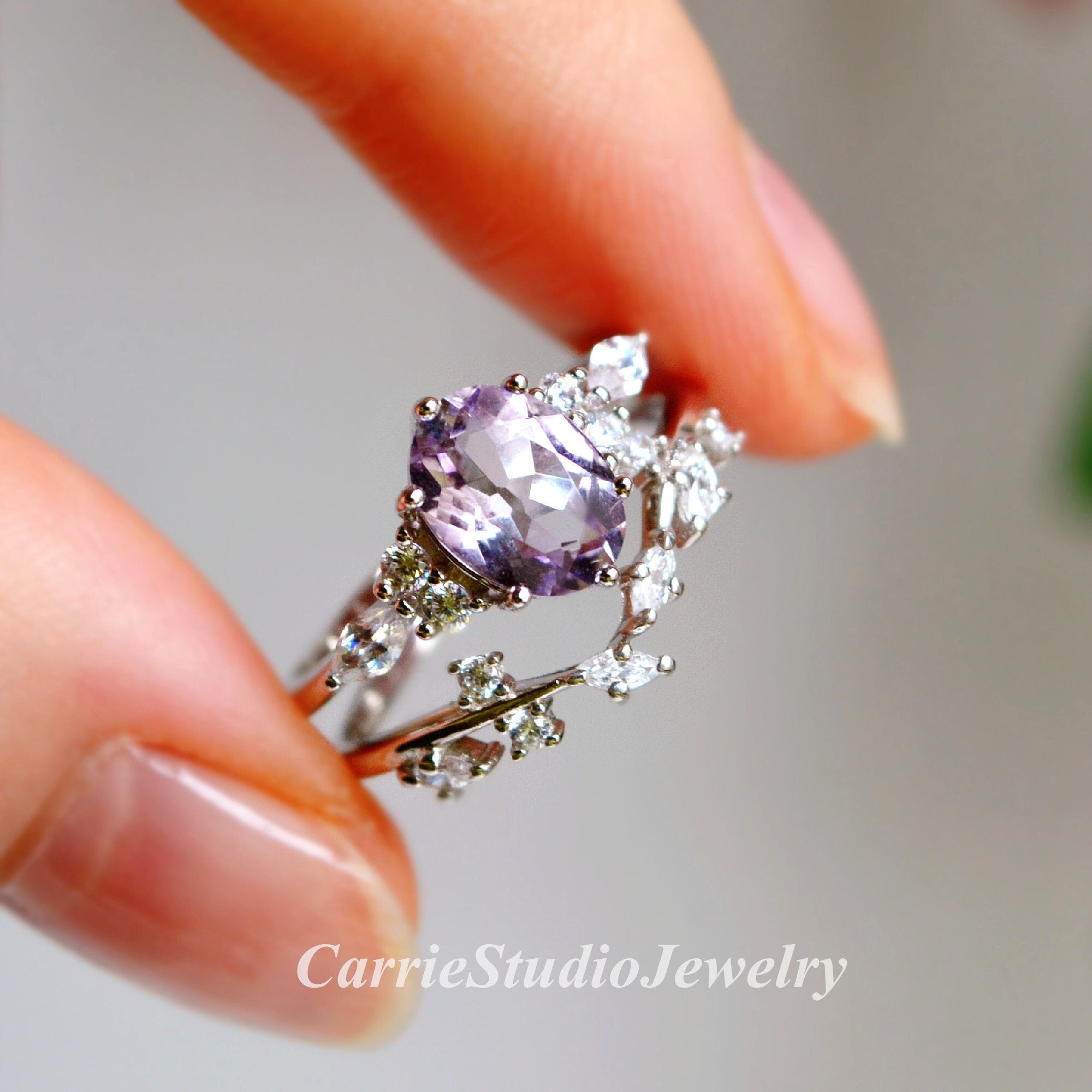 Light purple engagement rings deals