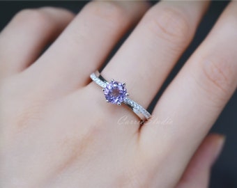 Light Purple Amethyst Ring Amethyst Engagement Ring/ Wedding Ring Anniversary Ring Promise Ring