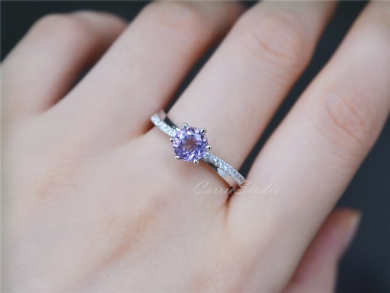 Zircon Live Simulation Amethyst Full Diamond Rings | Oval amethyst ring,  Bridal statement jewelry, Purple diamond