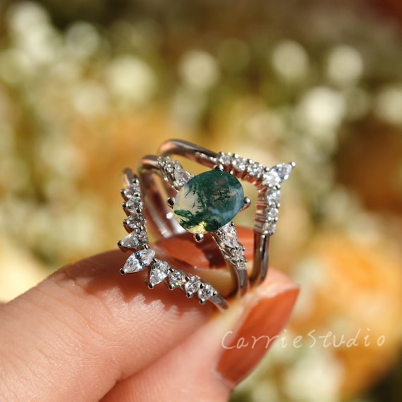 Green agate ring sale