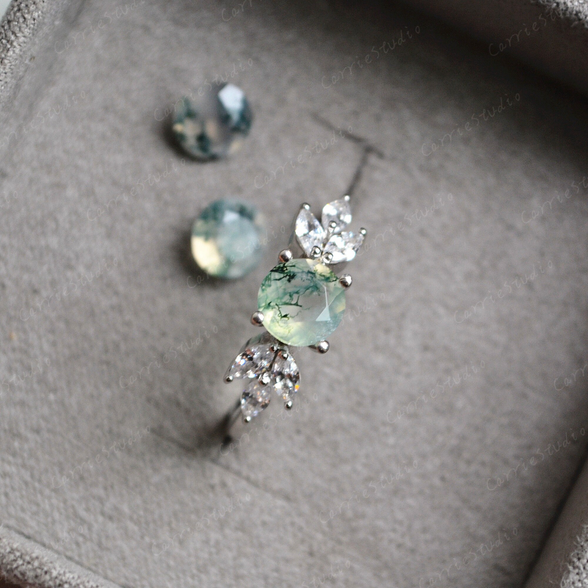Unique Moss Agate Ring/Engagement Ring/Sterling Silver Moss Etsy Unique Moss Agate Ring/Engagement Ring/Sterling Silver Moss Etsy