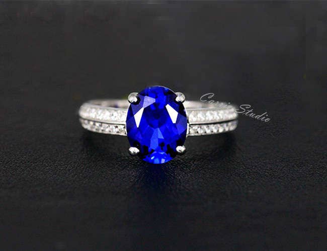 Sapphire Ring Sapphire Engagement Ring/ Wedding Ring 925 | Etsy